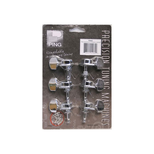 Ping P2642 Individual Chrome Standard Button Electric Guitar Tuning Machines  